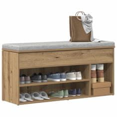 shumee vidaXL Lavica za čevlje Artisan Oak 102x30,5x45 cm Inženirski les