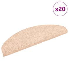 shumee vidaXL Samolepilne podloge za stopnice 20 kosov krem 65x21x4 cm