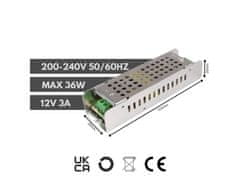 Eco light Modularno napajanje LED 36W 12V 3A IP20 SLIM 103x30x20 mm 