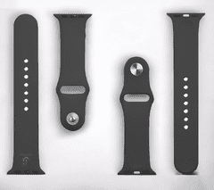 Infostyle Silikonski pašček Tactical za Apple Watch 1, 2, 3, 4, 5, 6, 7, 8, SE 38, 40 in 41mm - Črna