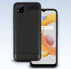 Infostyle Silikonski ovitek "carbon lite" za Realme C11 2020 - Črna