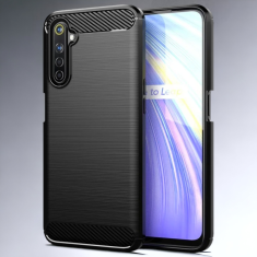 Infostyle Silikonski ovitek "carbon" za Realme 6 Pro 4G - Črna