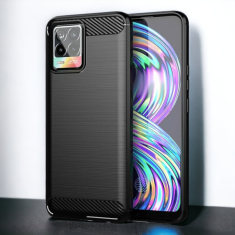 Infostyle Silikonski ovitek "carbon" za Realme 8 Pro 4G - Črna