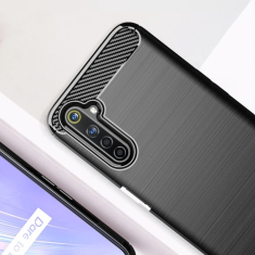 Infostyle Silikonski ovitek "carbon" za Realme 6 - Črna