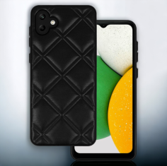 Infostyle Silikonski ovitek "Checkered Leather 3D" za Samsung Galaxy A04 - črna