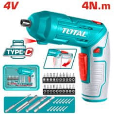 Total Akumulatorski izvijač 4V/1,5Ah/4Nm/Type-C/2pos (TSDLI04425)