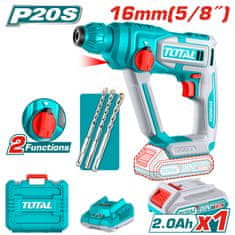 Total Akumulatorsko rotacijsko kladivo SDS Plus/5100bpm/1,5J/ INDUSTRIAL (SET Baterija 1x2Ah, Polnilec, Kovček) (TRHLI201681E)