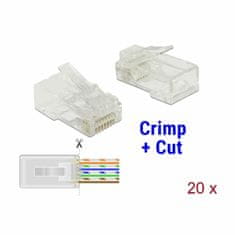 Delock RJ45 konektor CAT.5e UTP Crimp & Cut pak/20 86451