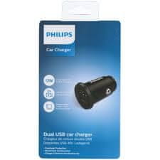 Philips 12/24 ADAPTER 2XUSB 12W ČRN