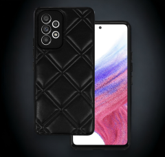 Infostyle Silikonski ovitek "Checkered Leather 3D" za Samsung Galaxy A33 5G - črna