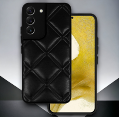 Infostyle Silikonski ovitek "Checkered Leather 3D" za Samsung Galaxy S22 - črna