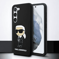 Karl Lagerfeld Silikonski ovitek Karl Lagerfeld "Liquid Silicone Ikionik" za Samsung Galaxy S23 (KLHCS23SSNIKBCK)