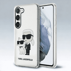 Karl Lagerfeld Silikonski ovitek Karl Lagerfeld "Karl & Choupette - glitter" za Samsung Galaxy S23 Plus (KLHCS23MHNKCTGT)