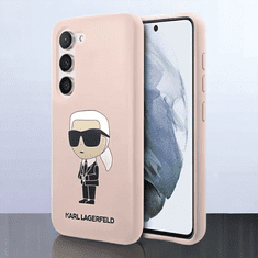 Karl Lagerfeld Silikonski ovitek Karl Lagerfeld "Ikonik Karl - pink" za Samsung Galaxy S23 (KLHCS23SSNIKBCP)