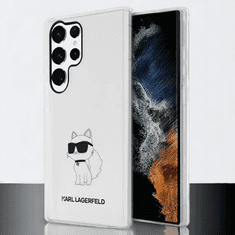 Karl Lagerfeld Silikonski ovitek Karl Lagerfeld "Ikonik Choupette" za Samsung Galaxy S23 Ultra (KLHCS23LHNCHTCT)