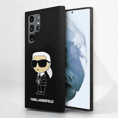 Karl Lagerfeld Silikonski ovitek Karl Lagerfeld "Liquid Silicone Choupette" za Samsung Galaxy S24 Ultra (KLHCS24LSNIKBCK)