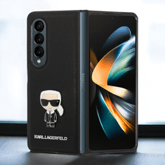 Karl Lagerfeld Karl Lagerfeld ovitek "Iconic Metal" za telefon Samsung Z Fold 4 (KLHCZFD4IKMSBK) - Črna