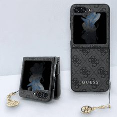 Guess Ovitek Guess "Grey charms" za Samsung Galaxy Z Flip 5 (GUHCZF5GF4GGR)