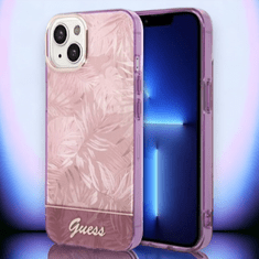 Guess Ovitek Guess "Jungle pink" za iPhone 13/14/15 (GUHCP14SHGJGHP)