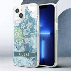 Guess Ovitek Guess "Flower Liquid Glitter" za iPhone 13/14/15 (GUHCP13MLFLSN)