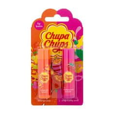 Chupa Chups Lip Balm Duo SET2 Set balzam za ustnice 4 g Orange Pop + balzam za ustnice 4 g Strawberry Swirl