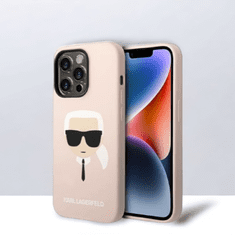 Karl Lagerfeld Ovitek Karl Lagerfeld "Karl's Head - pink " za iPhone 14 Pro (KLHCP14LSLKHLP)