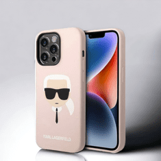 Karl Lagerfeld Ovitek Karl Lagerfeld "Karl - light pink " za iPhone 14 Pro s tehnologijo MagSafe (KLHMP14LSLKHLP)