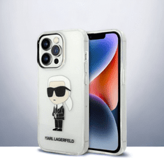 Karl Lagerfeld Ovitek Karl Lagerfeld "Karl Lagerfeld - transparent" za iPhone 14 Pro (KLHCP14LHNIKTCT)