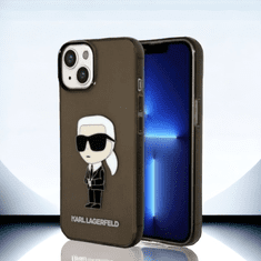 Karl Lagerfeld Ovitek Karl Lagerfeld "Karl Lagerfeld - black transparent" za iPhone 14 Plus/15 Plus (KLHCP14MHNIKTCK)