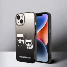 Karl Lagerfeld Ovitek Karl Lagerfeld "Karl & Choupette - black gradient" za iPhone 14 Plus/15 Plus (KLHCP14MTGKCK)