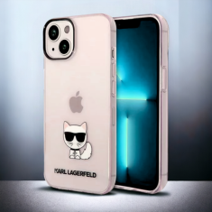 Karl Lagerfeld Ovitek Karl Lagerfeld "Choupette body - pink transparent" za iPhone 13/14/15 (KLHCP14SCTTRI)