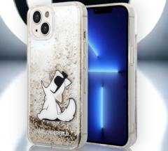 Karl Lagerfeld Ovitek Karl Lagerfeld "Choupette - liquid gold glitter" za iPhone 14 Plus/15 Plus (KLHCP14MGCFD)