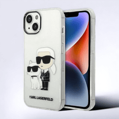 Karl Lagerfeld Ovitek Karl Lagerfeld "Karl & Choupette - glitter transparent" za iPhone 14 Plus/ 15 Plus (KLHCP14MHNKCTGT)