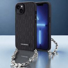 Karl Lagerfeld Ovitek Karl Lagerfeld "Saffiano Monogram Chain" za iPhone 14 (KLHCP14SSACKLHPK)