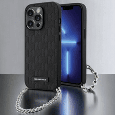 Karl Lagerfeld Ovitek Karl Lagerfeld "Saffiano Monogram Chain" za iPhone 14 Pro (KLHCP14LSACKLHPK)