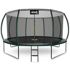 Aga SPORT EXCLUSIVE Trampolin 430 cm Temno zelena + zaščitna mreža + lestev