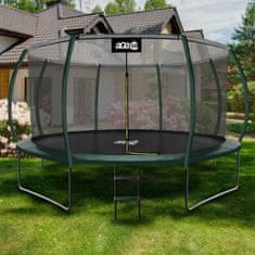 Aga SPORT EXCLUSIVE Trampolin 430 cm Temno zelena + zaščitna mreža + lestev