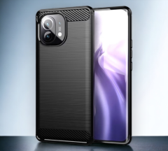 Infostyle Silikonski ovitek "carbon" za Xiaomi Mi 11 Lite - Črna