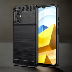 Infostyle Silikonski ovitek "carbon" za Xiaomi Poco M5 - Črna