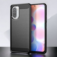 Infostyle Silikonski ovitek "carbon" za Xiaomi Poco F3 - Črna