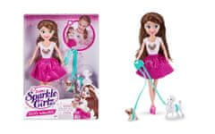 Zuru Punčka princesa Sparkle Girlz s kužkom, set, 27 cm