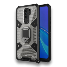 Infostyle Silikonski ovitek "Honeycomb armor ring" za Xiaomi Redmi 9 - Črna