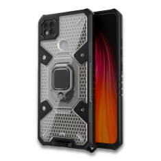 Infostyle Silikonski ovitek "Honeycomb armor ring" za Xiaomi Redmi 9C - Črna