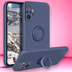 Infostyle Silikonski ovitek "Silicone Ring" z držalom za Xiaomi Redmi Note 10 Pro - Modra