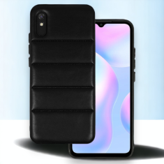 Infostyle Silikonski ovitek "Striped Leather 3D" za Xiaomi Redmi 9A - črna