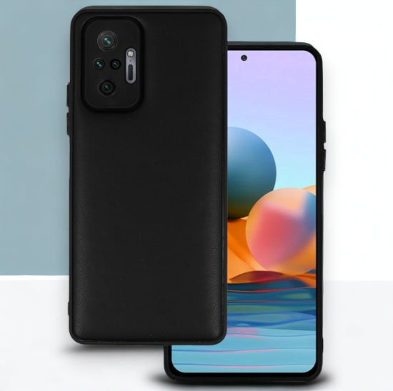 Infostyle Silikonski ovitek "Smooth Leather 3D" za Xiaomi Redmi Note 10 Pro - črna