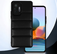 Infostyle Silikonski ovitek "Striped Leather 3D" za Xiaomi Redmi Note 10 Pro - črna