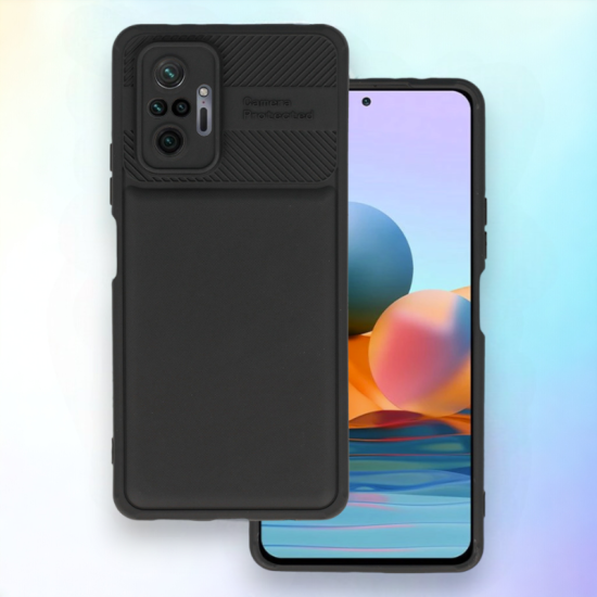 Infostyle Silikonski ovitek "Camera Protected" za Xiaomi Redmi Note 10 Pro - črna