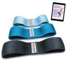 Sport2People Booty Hip Bands – Set 3 elastičnih zank za oblikovanje zadnjice, nog in bokov, modra