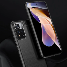 Infostyle Silikonski ovitek "carbon" za Xiaomi Redmi Note 11 Pro Plus 5G - Črna